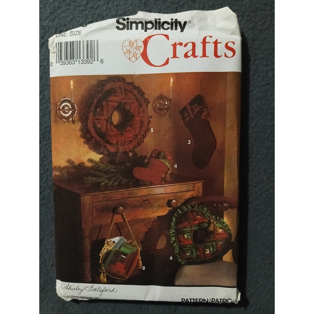 Simplicity Crafts 8159 Christmas Quilted Holiday Decor Wreath Stocking Tree